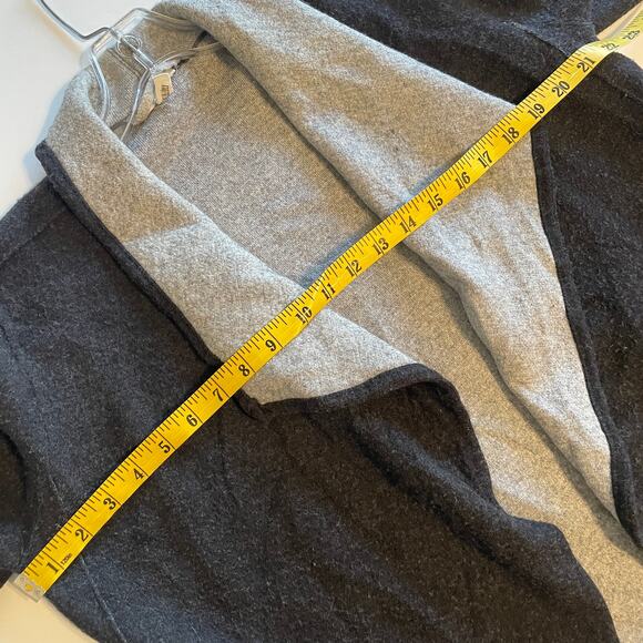 Eileen Fisher Merino Wool Blend Felted Cardigan Womens Medium 2-Tone Gray Draped - Picture 6 of 7